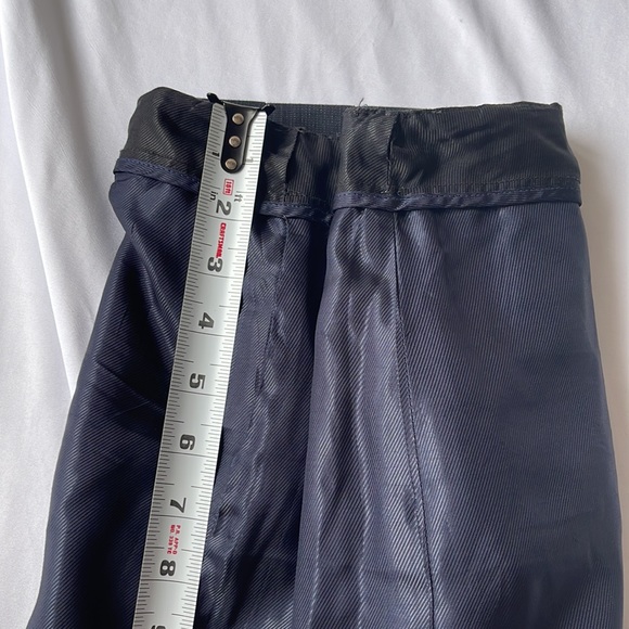 Esprit Tulip-Shaped Skirt With Front Pleats Thin Stripes Navy Blue Grey Size 8 - Picture 13 of 15